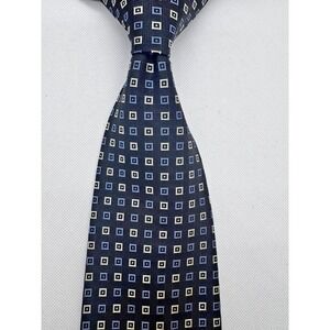 Robert Talbott Silk Tie Men Black‎ Check Hand Sewn USA 3.75"Wx60"L Designer